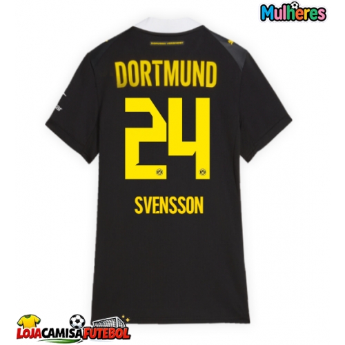 Camisa de Futebol Borussia Dortmund Daniel Svensson #24 Equipamento Secundário Mulheres 2026-27 Manga Curta